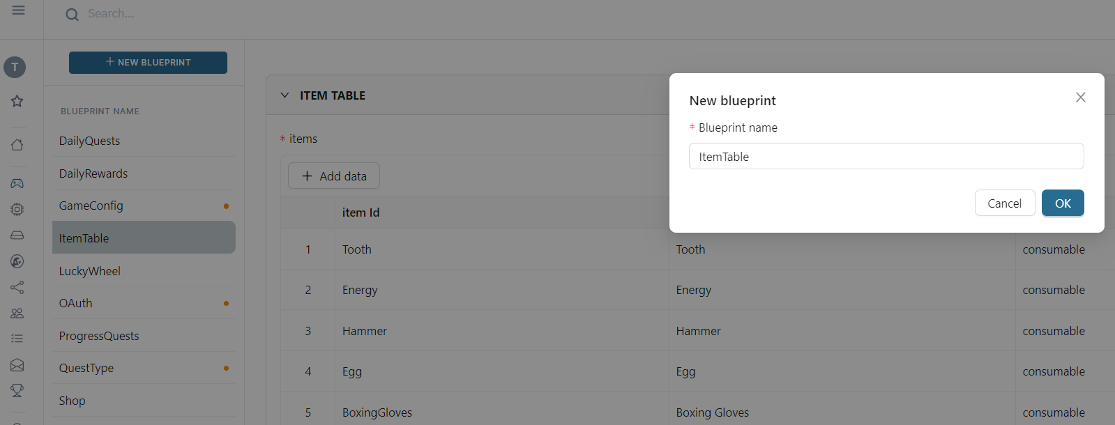 blueprint name