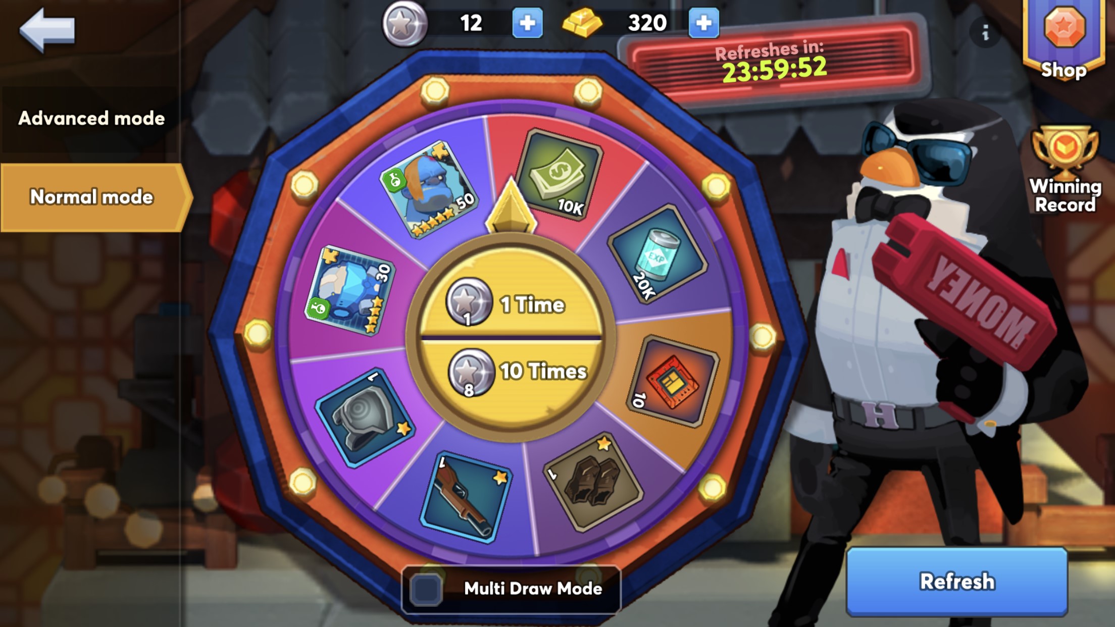 Lucky wheel.